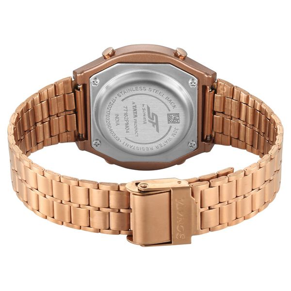 SF CirQle Digital Dial Rose Gold Stainless Steel Strap Watch For Men - image number 4